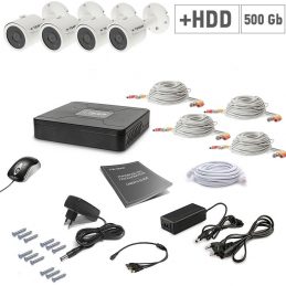 Комплект видеонаблюдения Tecsar 4OUT+500ГБ HDD