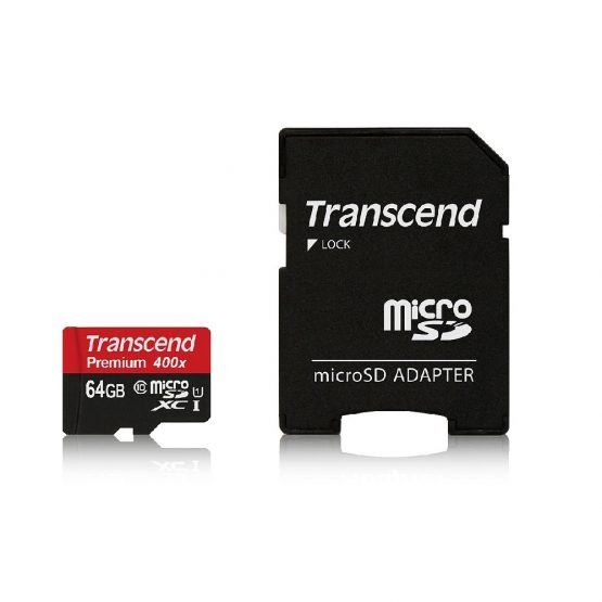 Karty pamięci Transcend microSDXC 64 GB Class 10 UHS-I Premium (TS64GUSDU1) + adapter SD