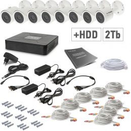 Комплект видеонаблюдения Tecsar 8OUT+2TБ HDD