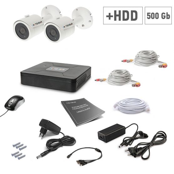 Комплект видеонаблюдения Tecsar 2OUT+500ГБ HDD